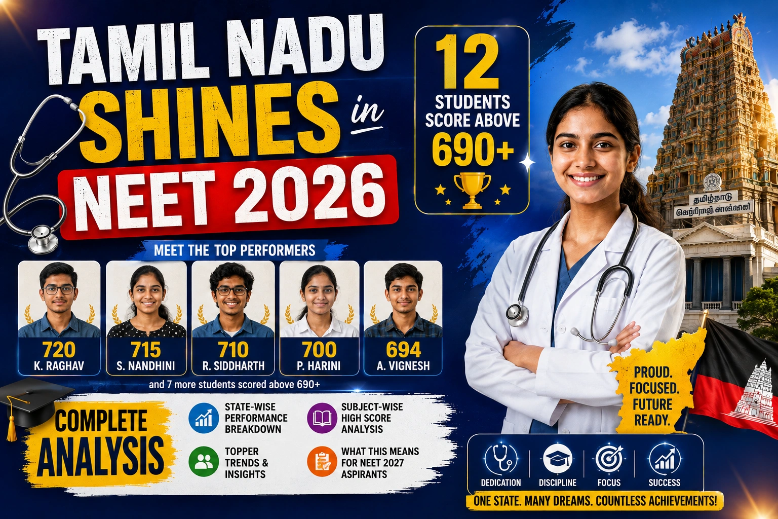 Tamil Nadu Shines in NEET 2026: 12 Students Score Above 690 – Complete Analysis